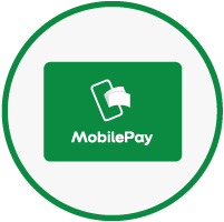 Symboli, jonka keskellä MobilePayn logo