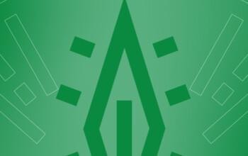 Tumman vihreä Väki Vahva -kirkkovenesymboli vaalean vihreää taustaa vasten